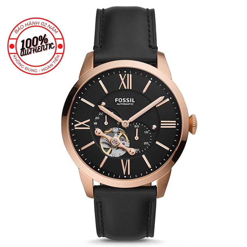 Đồng Hồ Nam Fossil ME3170 Automatic Lộ Cơ Góc 7 Giờ 44mm Dây Da