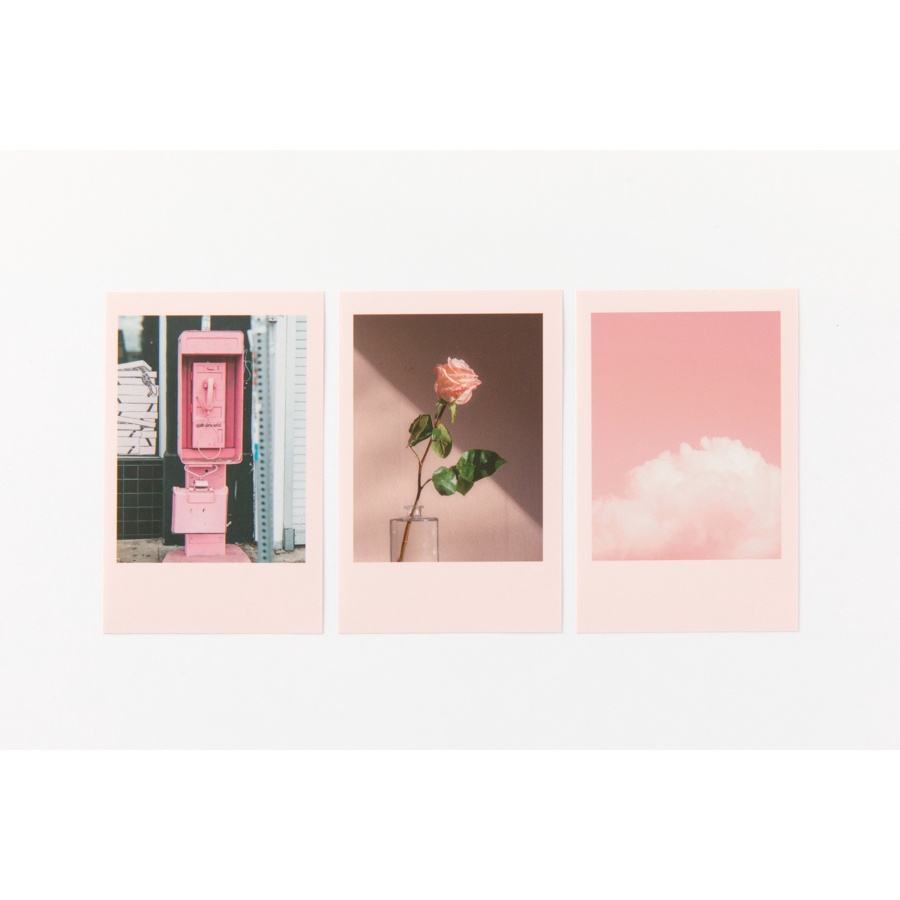 Set 22 Hình Dán ARTBOX Hàn QUốc Phong Cách Polaroid Màu Hồng