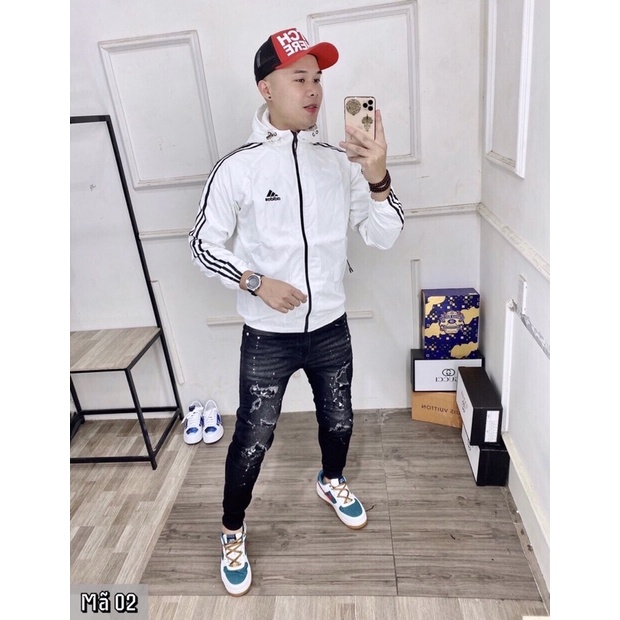 Áo khoác gió nam thể thao, Áo gió adidasss nam 2 lớp loại đẹp