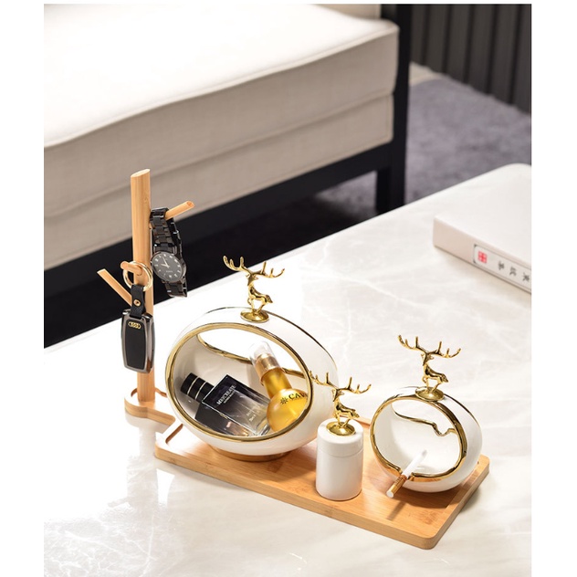 Hộp đựng tâm xỉa răng phong cách BẮC ÂU sang trọng bằng gốm sứ, hũ đựng bông tâm