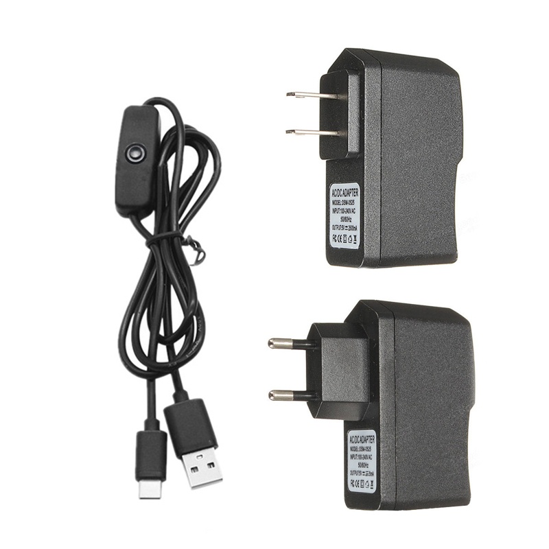 Dây Cáp Sạc USB Loại C Cho Raspberry Pi 4 4B US EU 5V 3A 3000mA