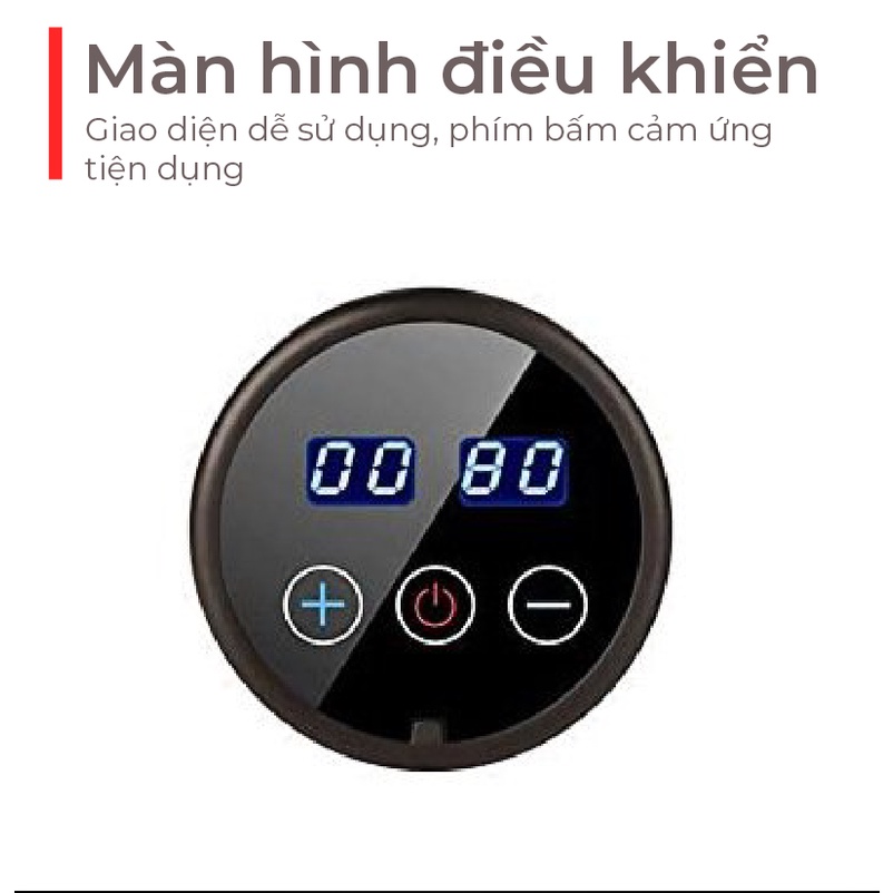 Máy massage cầm tay VISPO VP-S21 có 6 đầu, 30 mức độ rung giúp mat xa, giảm đau mỏi - Bảo hành 12 tháng