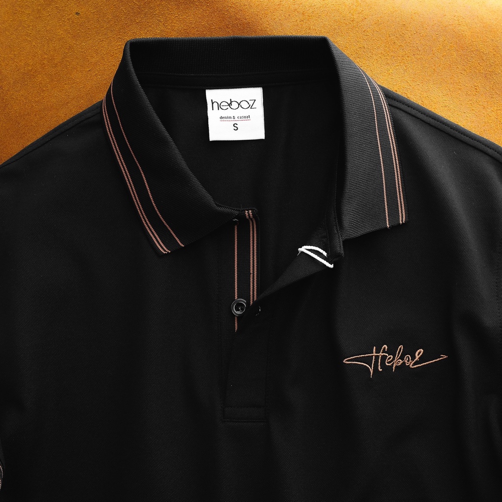 Áo Polo Nam Signature Heboz 2M, chất vải CVC 4 chiều co giãn tốt, thoải mái có thêu chữ trước ngực - 00001116