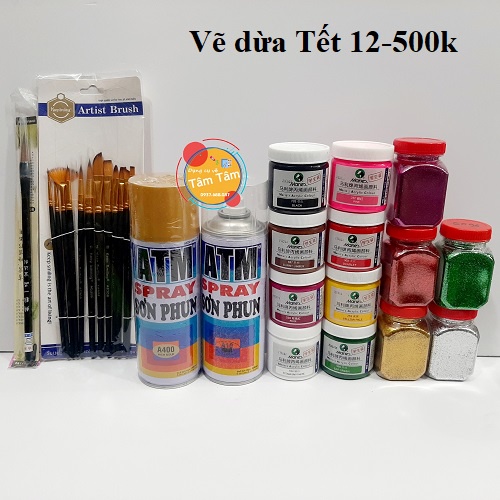 [ TÂM TÂM ]-Combo vẽ dừa tết/ VẼ DỪA , VẼ DƯA HẤU TẾT 12-15 -