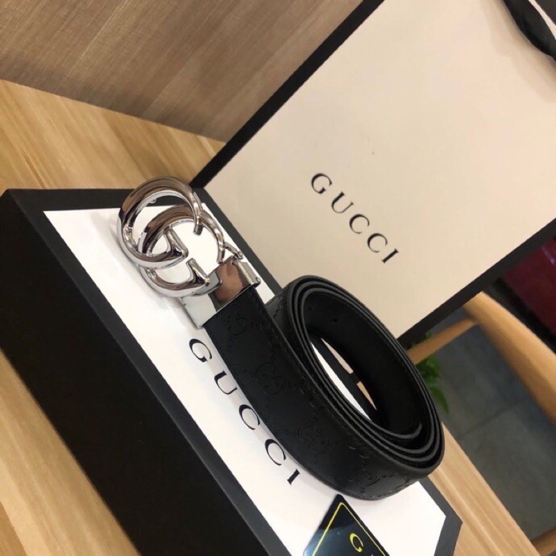 thắt lưng da thời trang cao cấp khoá chữ G đôi hai mặt gucci Gc GG