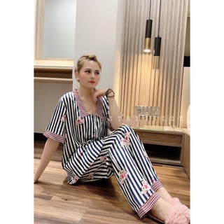 (HCM- ảnh thật) Bộ Pijama bigsize lụa satin (55-75kg)