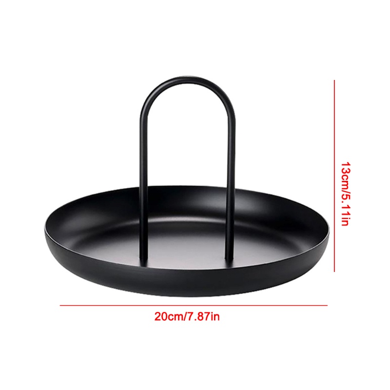 Khay Tròn Bằng Nhựa Đựng Đồ Trang Sức Có Tay Cầm Sắp Xếp Gọn Gàng Cho Nhà Bếp