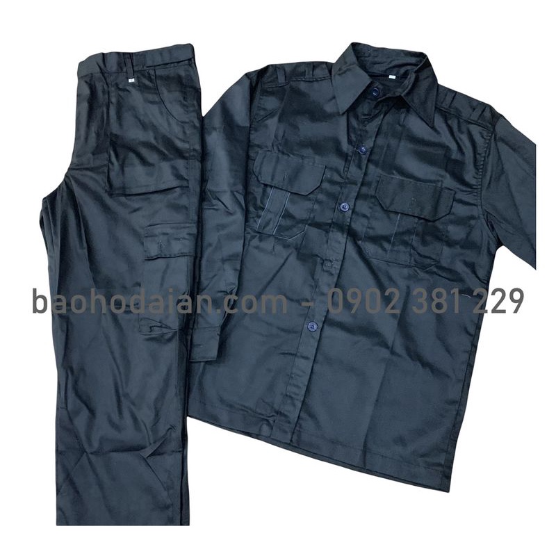 Bộ quần áo bảo vệ, quần áo vệ sĩ dài tay màu đen