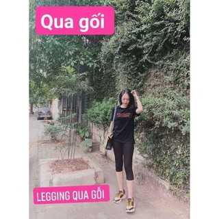 QUẦN LEGGING LỬNG THUN THÁI - RAINBOW MÀU ĐEN