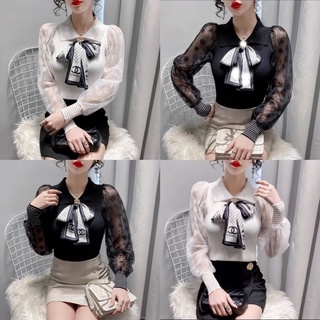 💋Bán Sỉ 💋 Áo len nơ phối tay ren siêu sang, kèm ảnh thật cuối