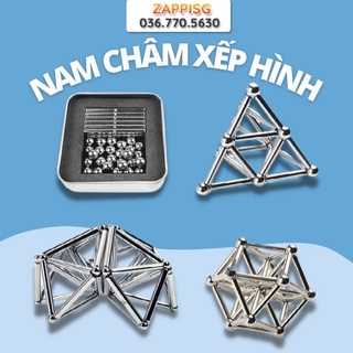 Đồ chơi xếp hình, bộ đồ chơi nam châm buckyball màu xám - thiết kế đẹp - an toàn