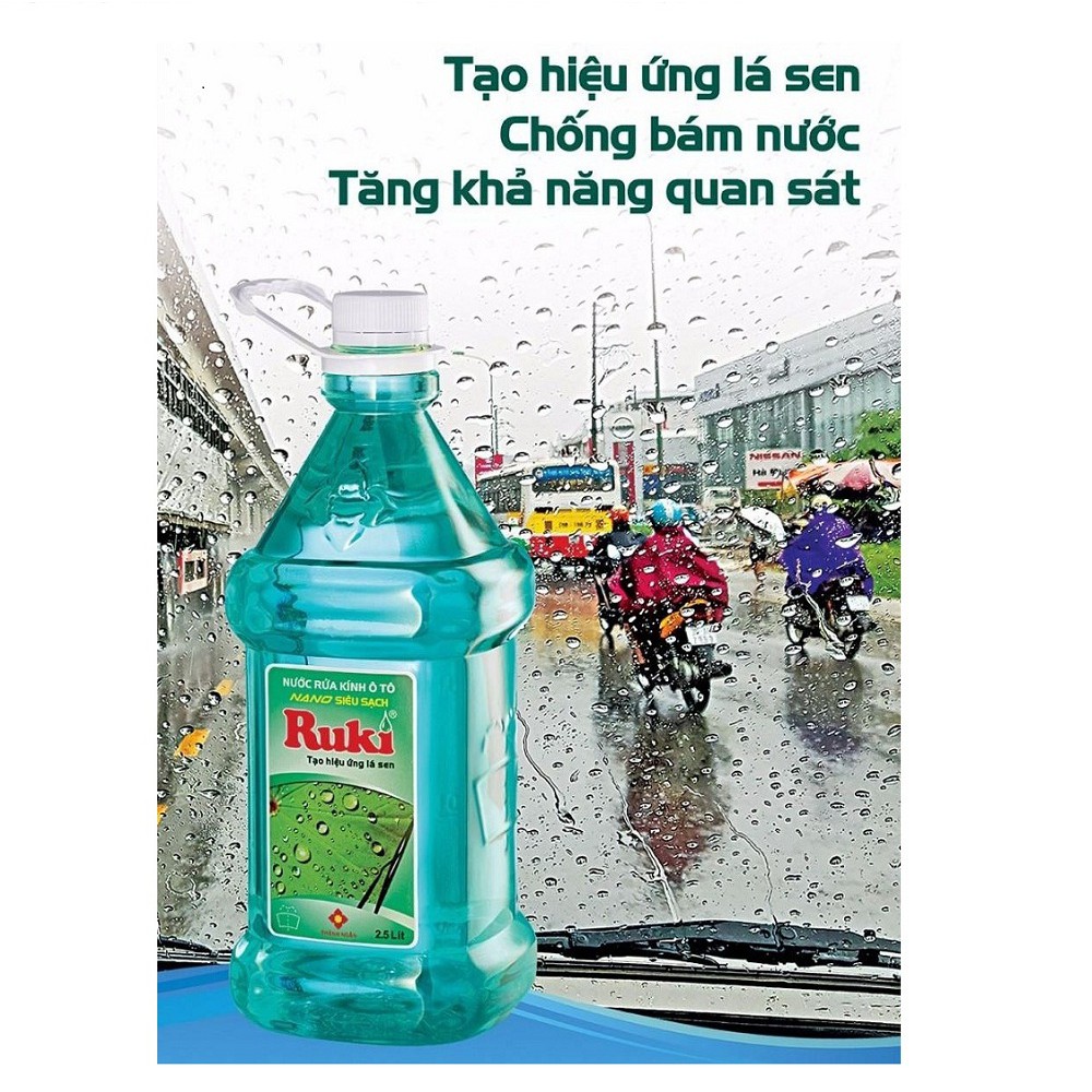 Nước rửa kính xe ô tô Nano Ruki chai lớn 2.5l