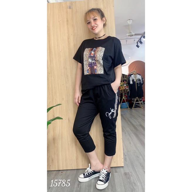 Set lửng BIG SIZE Đen Phối B e o - 15785