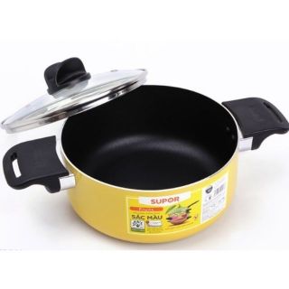 Nồi chống dính supor 20cm nắp kính