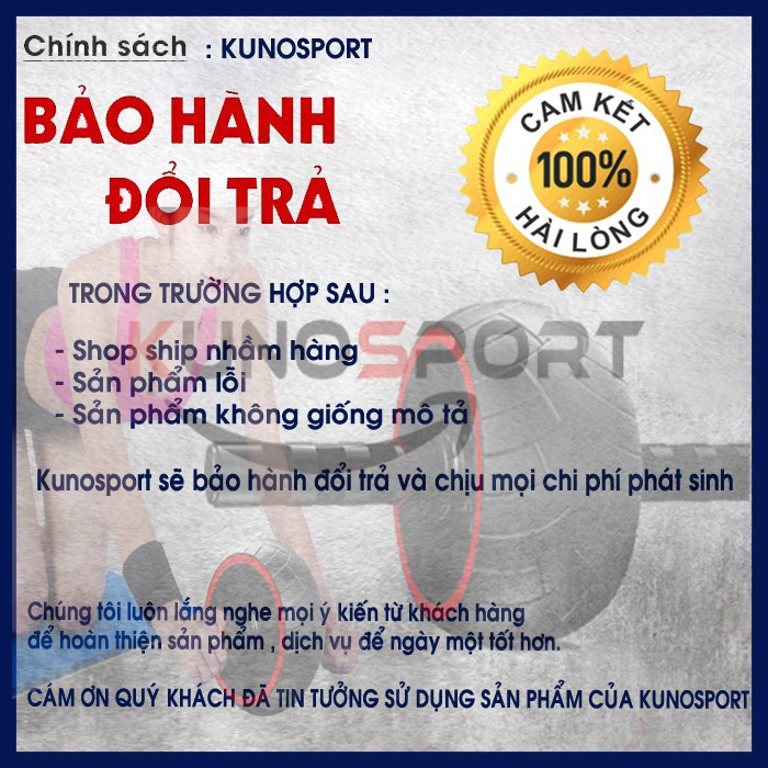 Con lăn tập bụng KUNOSPORT I Tập gym giảm mỡ và săn chắc vòng một KN03