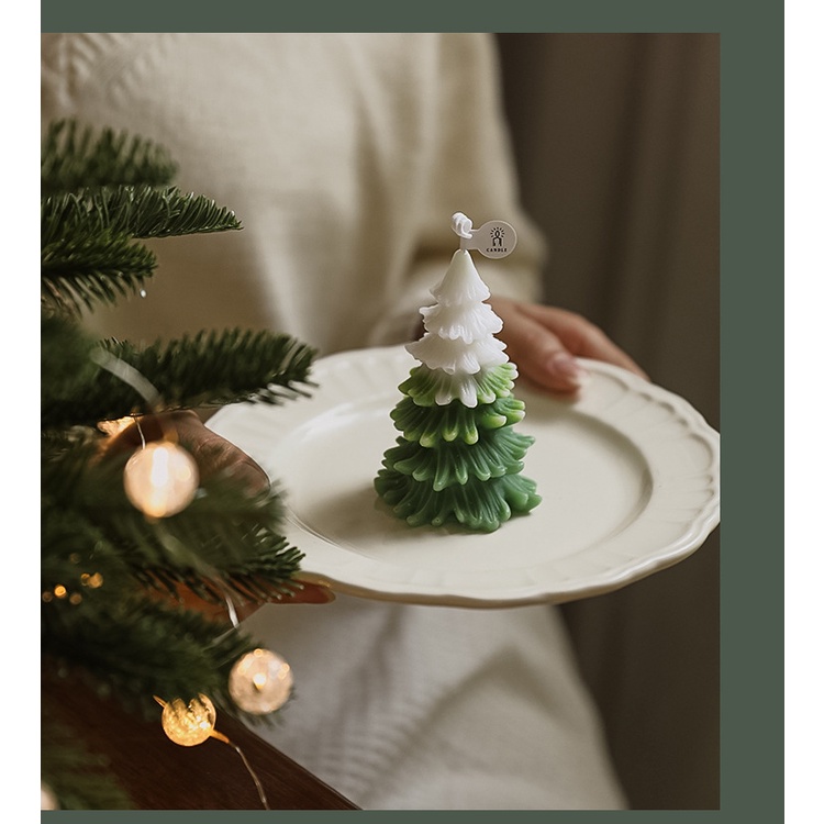 Nến Thơm Cây Thông Noel Quà Tặng Giáng Sinh/Sinh Nhật - Mùi Hương Giáng Sinh [TẶNG KÈM ĐẾ GỖ]