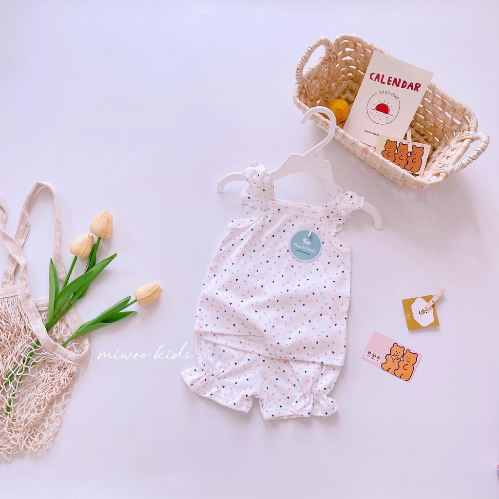 Đồ bộ 2 dây bozip cánh tiên thoáng mát mùa hè cho bé gái 1 2 3 4 tuổi mintsclset Mint's Closet - DB8069