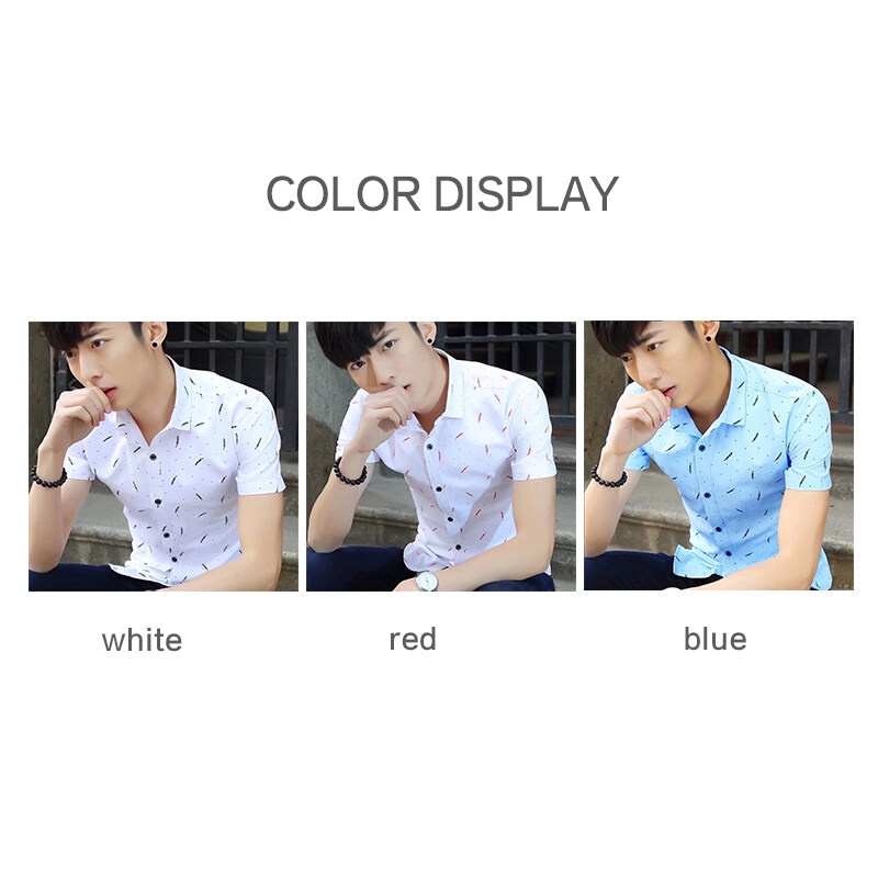 Áo sơ mi AOKANG cotton ngắn tay in họa tiết lông vũ thời trang dành cho nam