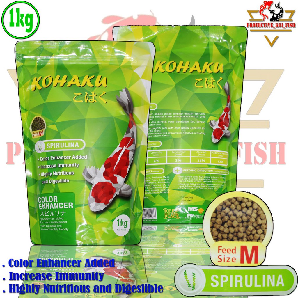 Túi Cá Kohaku - Koi Size M 1kg Màu Sắc