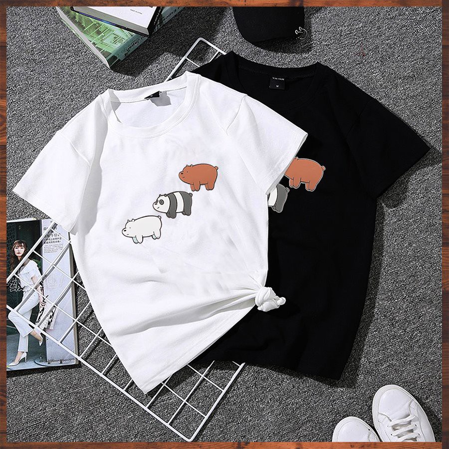 Áo thun nữ form rộng tay lỡ 3 chú gấu dễ thương vải dày mịn 2020TN1040