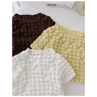 Áo croptop xốp tay ngắn - Elleni