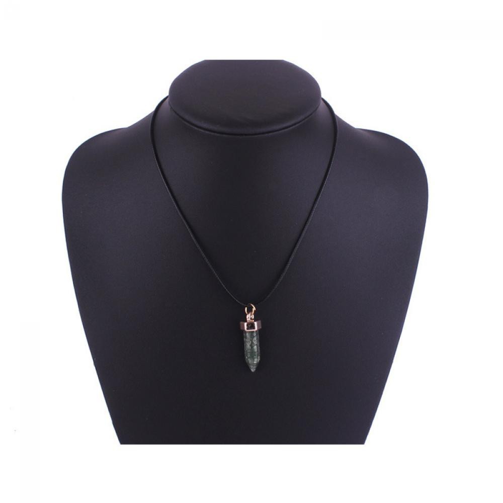 Dây chuyền mặt đá thạch anh nhiều màu phong thủy