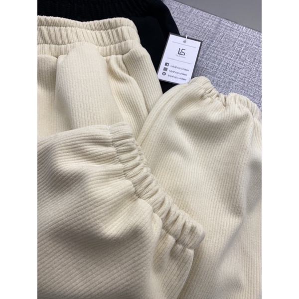 Quần nỉ trơn basic Lylyshop Unisex, kiểu quần jogger bo gấu chất vải nỉ tăm dày dặn freesize dài 90cm | BigBuy360 - bigbuy360.vn