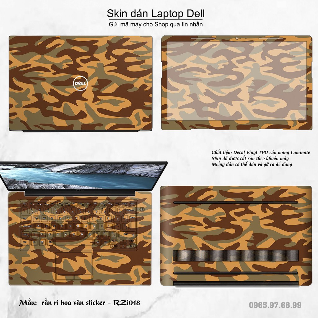 Skin dán Laptop Dell in hình rằn ri _nhiều mẫu 3 (inbox mã máy cho Shop)