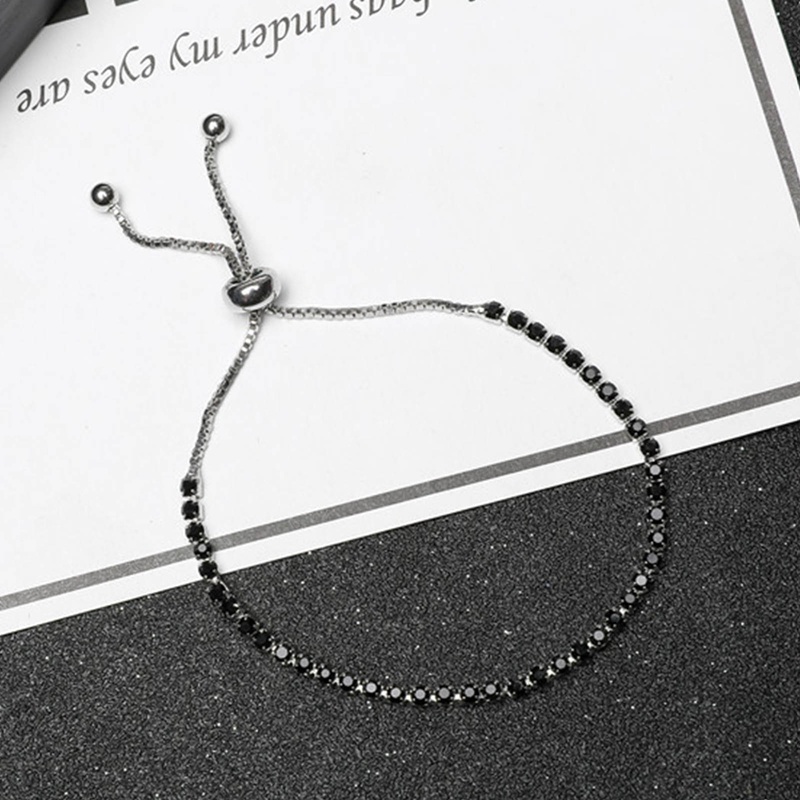 Vòng Tay Co Giãn Đính Đá Zircon Một Hàng Sáng Bóng
