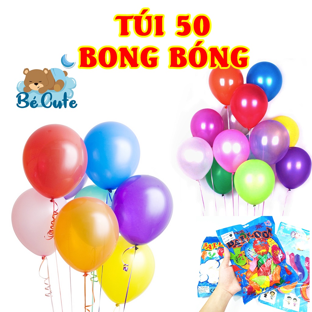 Túi Bong Bóng Tròn 50 Cái Nhiều Màu Và Màu Trắng Vỉ Bong Bóng 20 Cái Tổ Chức Tiệc Tùng Trang Trí Sinh Nhật Tại Nhà