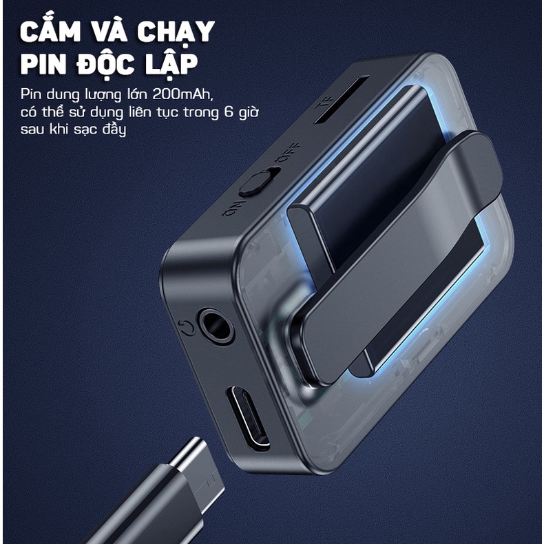 Máy Nghe Nhạc MP3 Mini Có Màn Hình LCD Bluetooth 5.0, Điều Khiển Từ Xa Chụp Ảnh Hỗ Trợ Thẻ TF C33 GEAR79