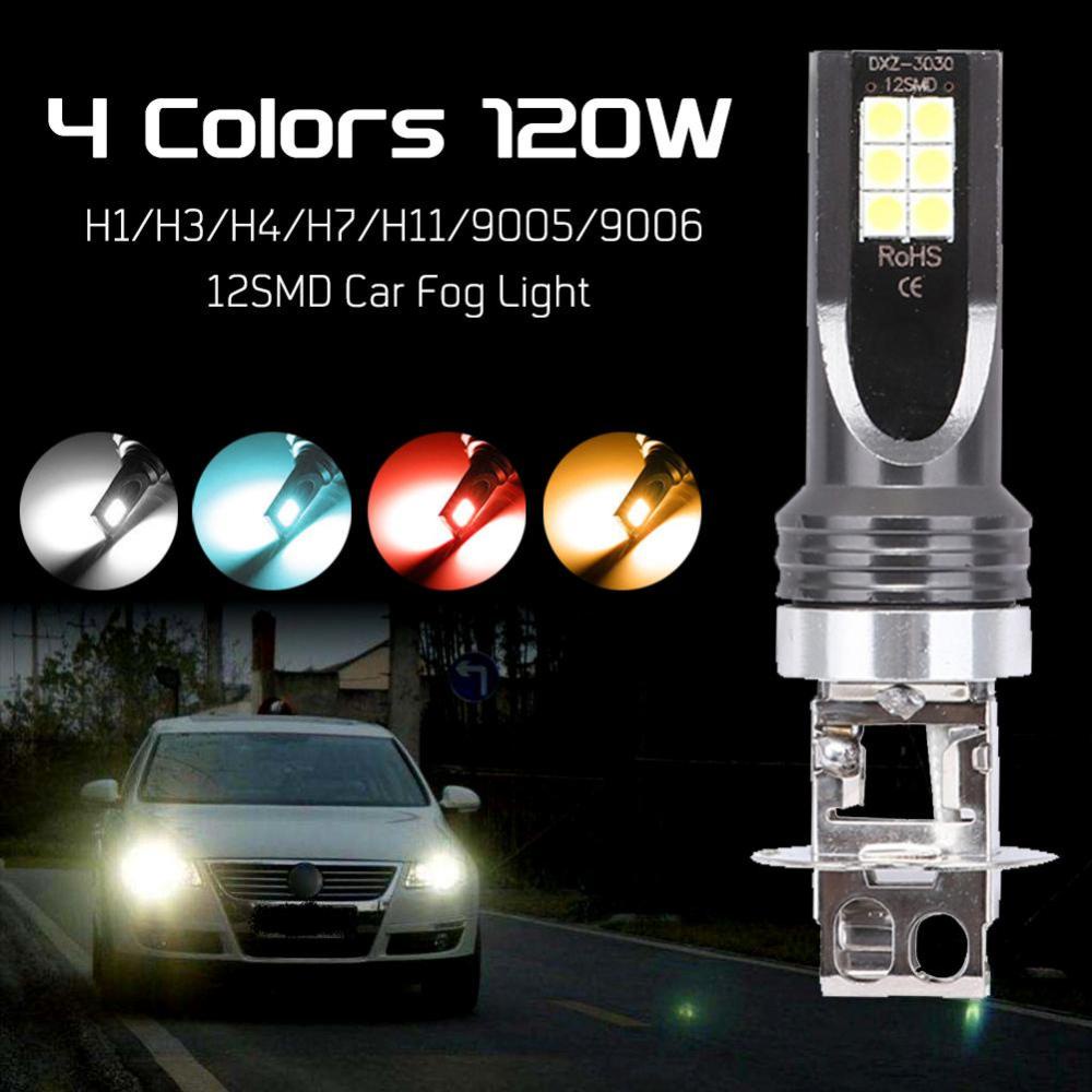 Set 2 Bóng Đèn Led H4 H7 9005 9006 H1 H3 12LED-3030SMD 12V 6000K L5W7 Dành Cho Ô Tô