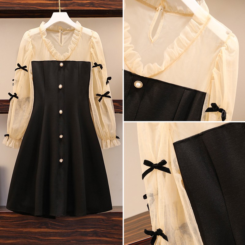 🌸Hàng Order🌸 Váy Bigsize Tay Voan Đính Nơ Cúc Dọc Váy Trẻ Trung Năng Động🌸Hàng Quảng Châu | BigBuy360 - bigbuy360.vn