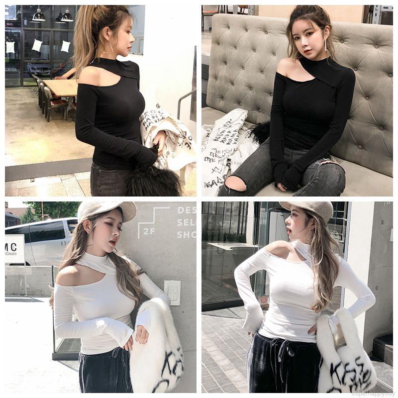 Áo thun tay dài hở vai quyến rũ cho nữ