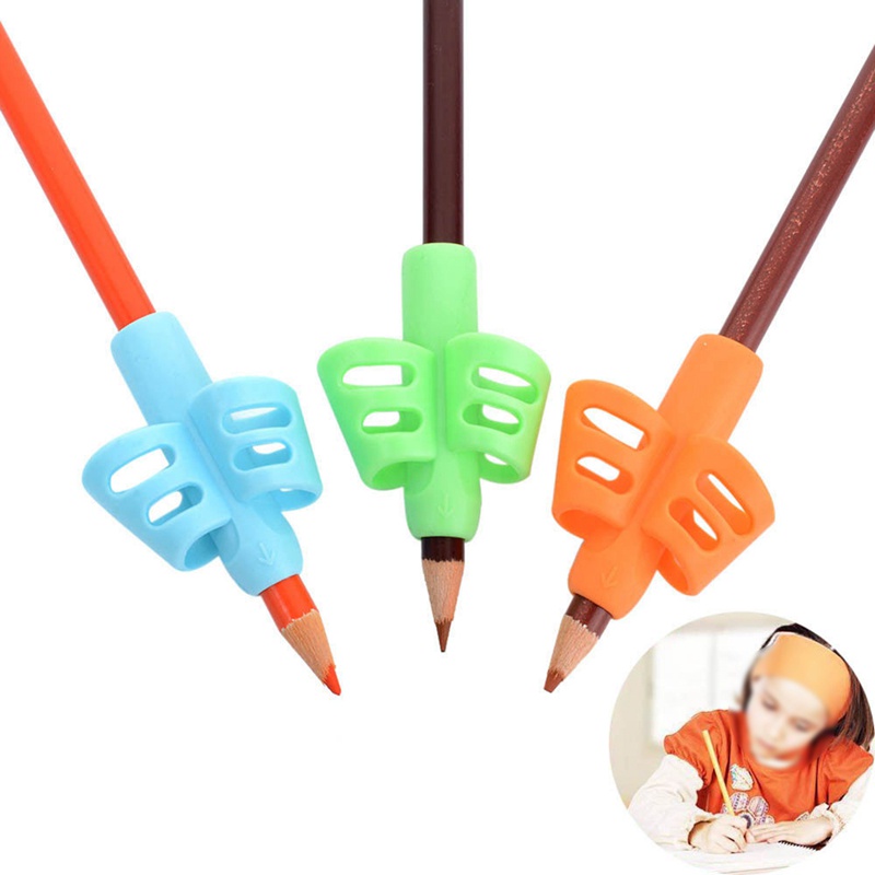 Dụng Cụ Hỗ Trợ Cầm Bút Viết 3 Ngón Tay Mềm Mại Cho Bé
