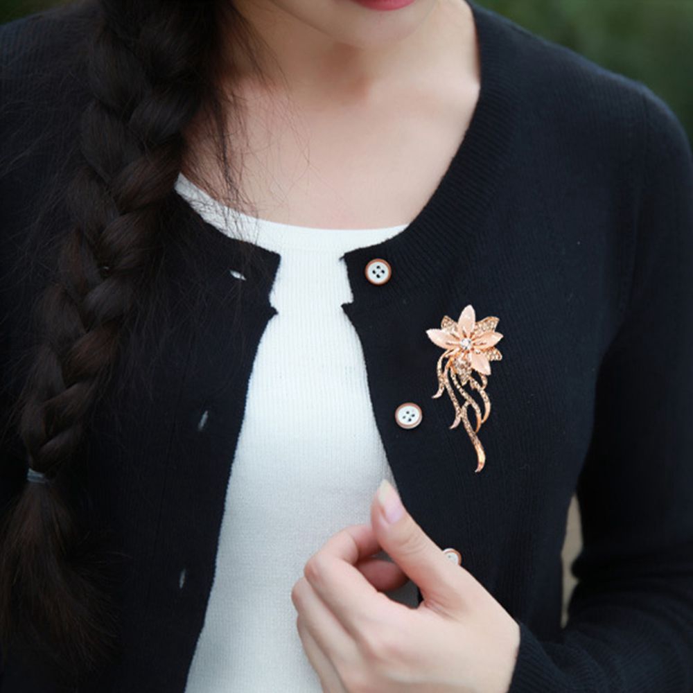 FORBETTER Women Bridal Fashion Flower Brooch