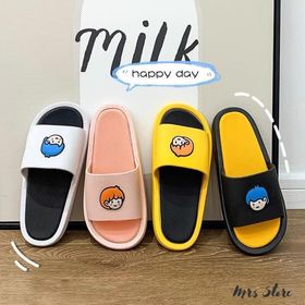Dép Bánh Mì Quai Ngang Hình Boy Girl, dép đúc nguyên khối Nam Nữ ,siêu mềm nhẹ chống nước (full size 35-45)