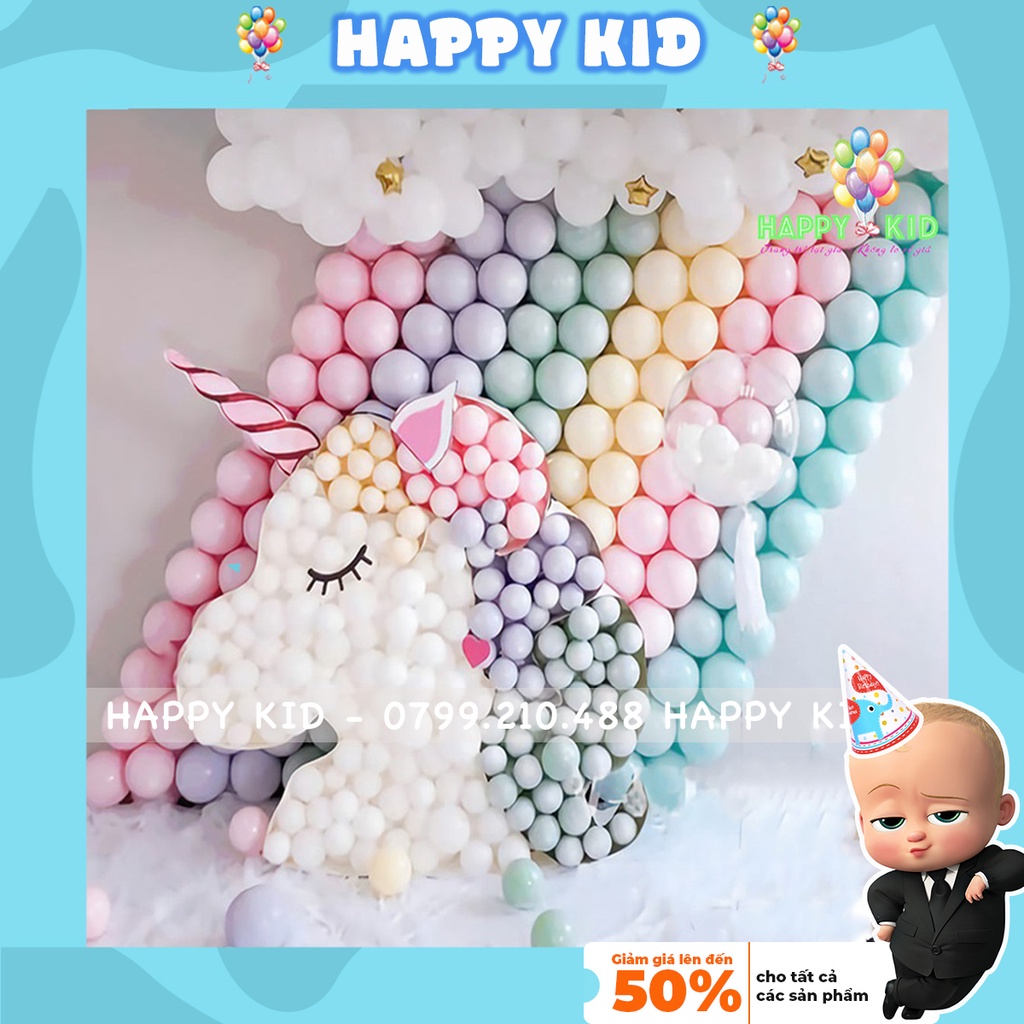 Bóng bay cao su 5 inch trang trí sinh nhật thôi nôi đầy tháng nhiều màu sắc HAPPYKID BBCS5INCH