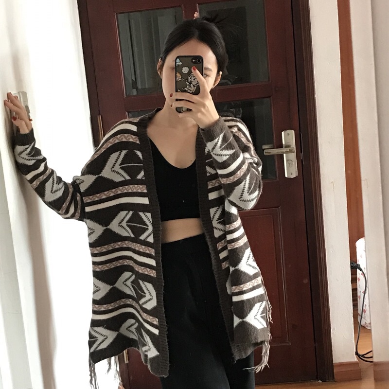 Áo len cardigan thổ cẩm freesize