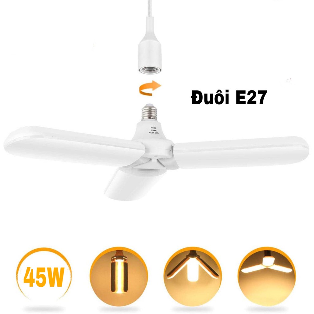 🔴Đang Sale - Bóng Đèn Buld 3 Bóng Cánh Quạt 30W - 45W Siêu Sáng - Có Bảo Hành.
