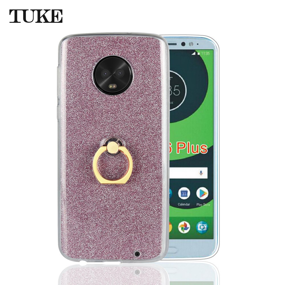 Ốp Lưng Silicone Có Giá Đỡ Dạng Nhẫn Cho Motorola Moto G6 Plus