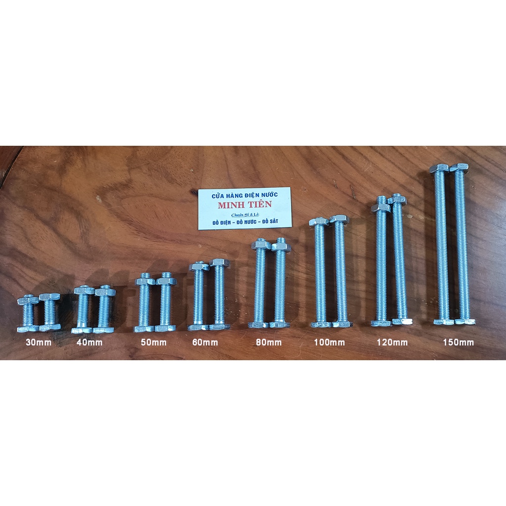 Bù lon, Bulon con tán 10 ly kích thước 10x30, 10x40, 10x50, 10x60