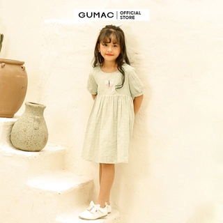 Đầm nữ trẻ em tay phồng thêu bướm DKA10123 GUMAC