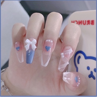[Hàng mới về] Bộ 24 móng tay giả hình trái tim sáng tạo bắt mắt