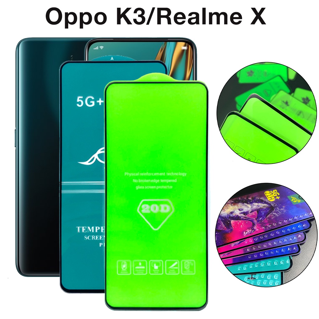 Kính Cường Lực Oppo K3 Realme X Full màn OG xanh cao cấp Cảm ứng mượt mà Tặng Kèm Khăn Lau [OG]