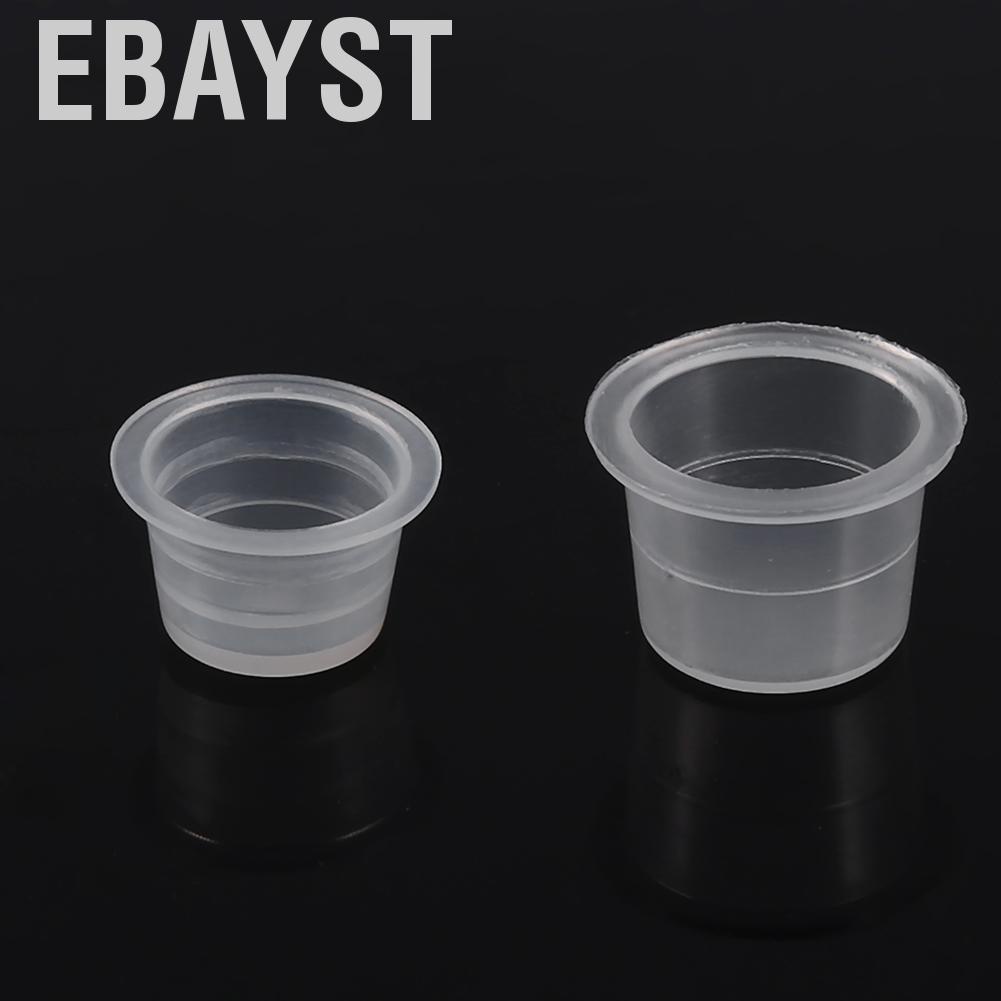 Set 100 nắp nhựa trong chuyên dụng đựng mực xăm