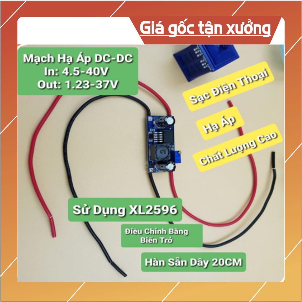 Mạch Hạ Áp 9V/12V/24V/28V xuống 3V/5V/9V Hàn Sẵn Dây Chất Lượng