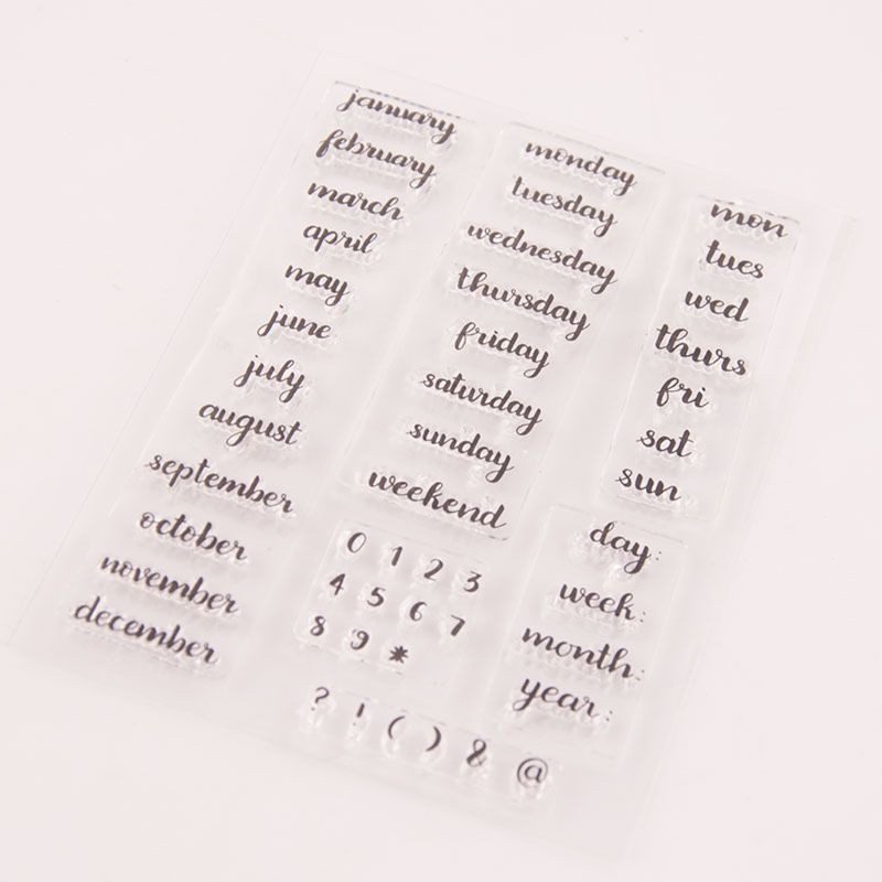 Con dấu silicon trong suốt họa tiết chữ cái độc đáo trang trí thiệp/ sổ độc đáo