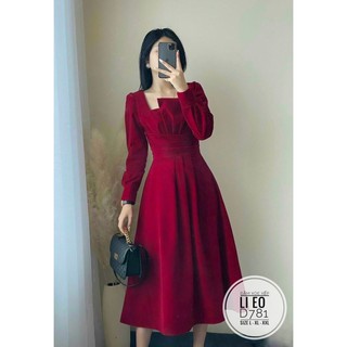Bigsize Đầm xòe xếp li eo D781