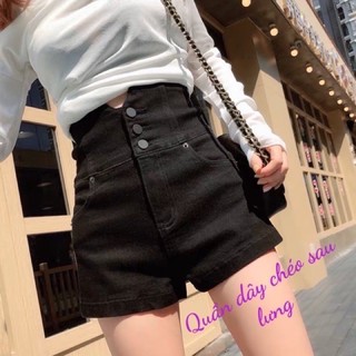 Quần shorts đùi dây chéo lưng sau, quần lưng cao - B7U